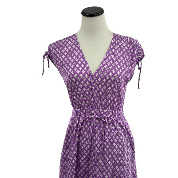Xirena Purple Clover Cecily Printed Cotton Tiered Midi Maxi Dress XS - Picture 5 of 12